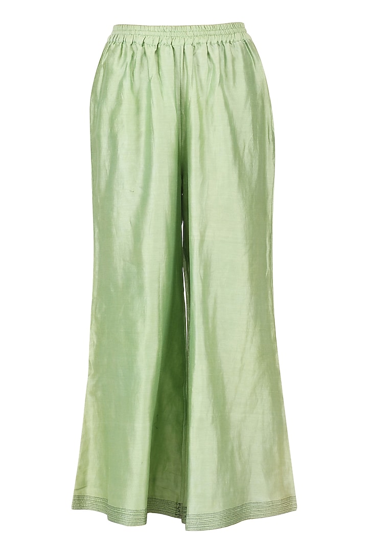 Seaweed green embroidered tunic with palazzo pants set available only at Pernia's Pop Up Shop.