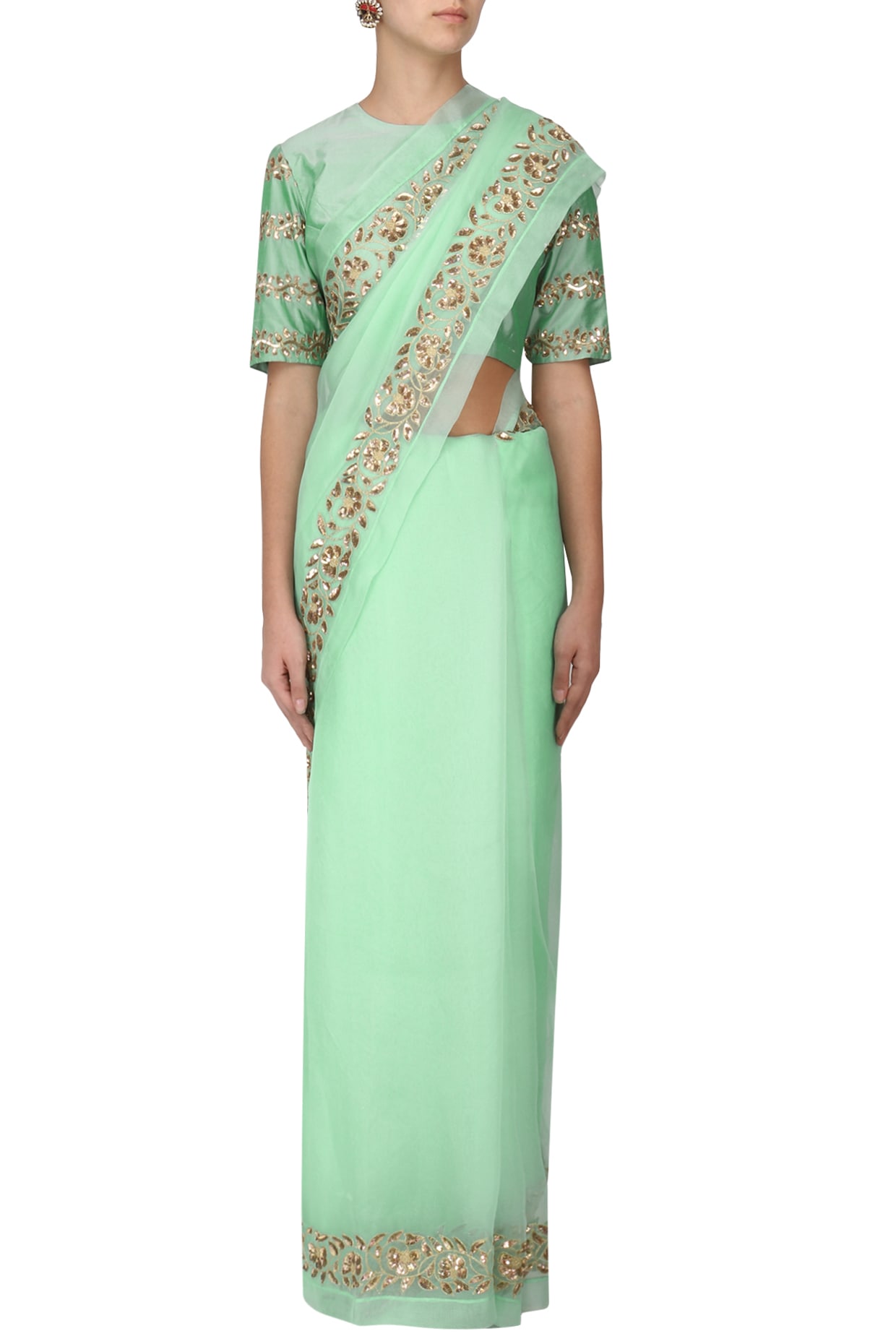 Two Tone Soft Velvet Silk Both Side Wearing with Digital Print Blouse  Colour Green White Blouse at Rs 500/piece | Silk Sarees in Surat | ID:  23534034091