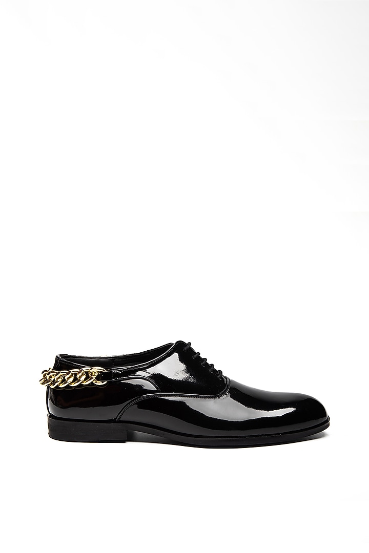 Black Patent Leather Formal Shoes by NIDHI BHANDARI MEN at Pernia's Pop Up Shop