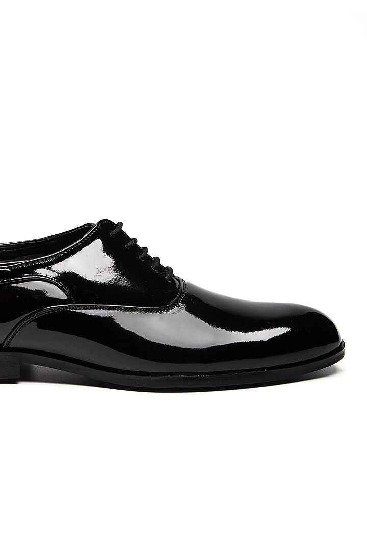 Black Patent Leather Formal Shoes by NIDHI BHANDARI MEN at Pernia's Pop Up Shop