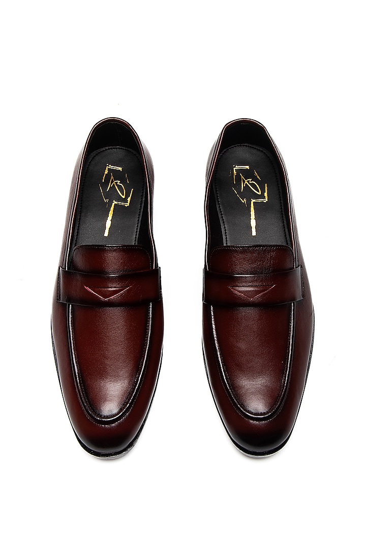 Brown Napa Leather Moccasin Shoes by NIDHI BHANDARI MEN
