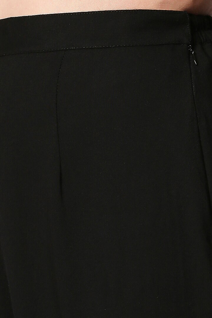 Black Chiffon Embroidered Kaftan Kurta Set by Neha Gursahani at Pernia's Pop Up Shop