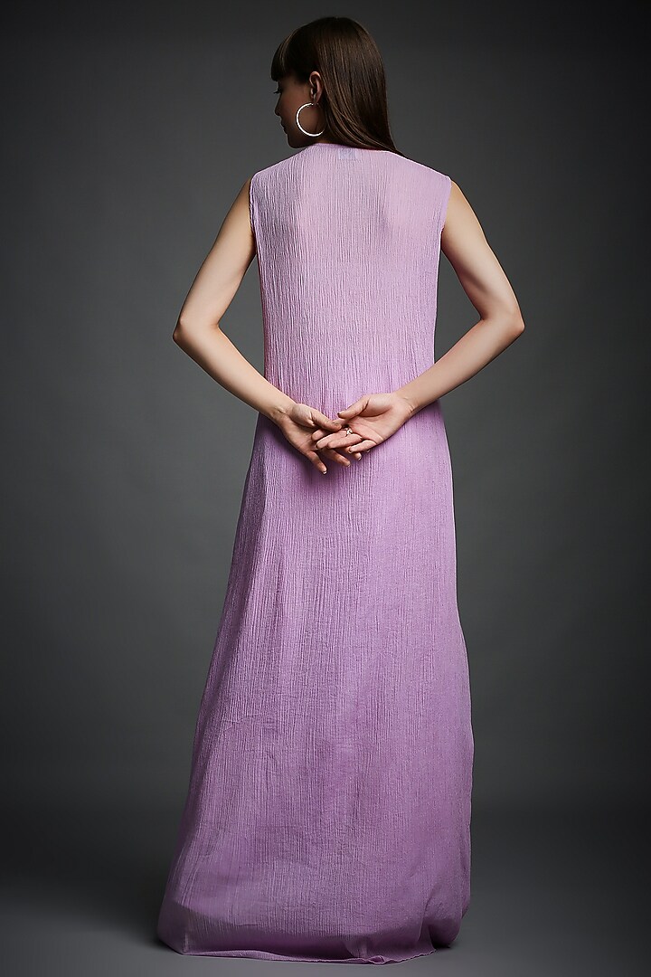 Lavender Crinkled Cotton Summer Dress by Neha Gursahani at Pernia's Pop Up Shop