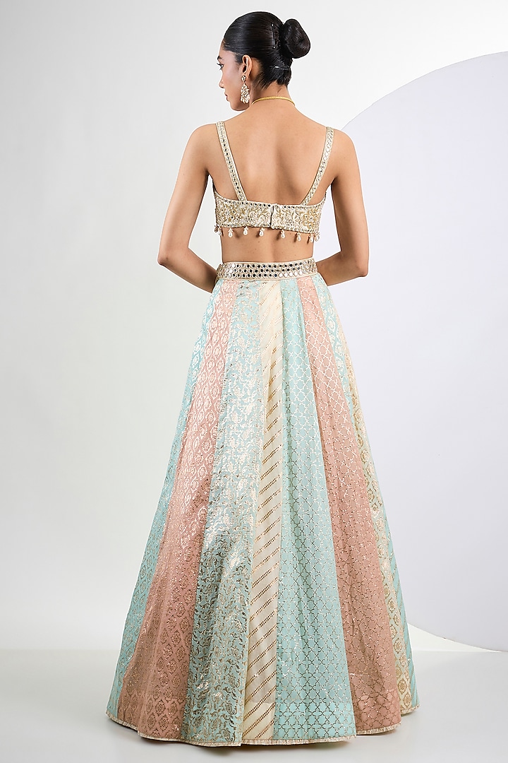 Multi-Colored Banarasi Wedding Lehenga Set by Neha Khullar at Pernia's Pop Up Shop