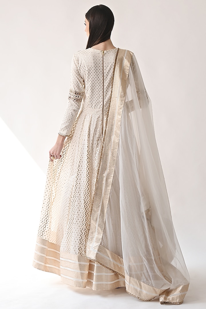Embroidered Kalidar Anarkali Set In Purple