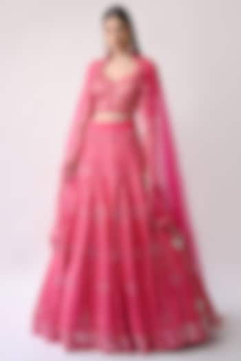 Rani Hand Embroidered Lehenga Set by Neha khullar
