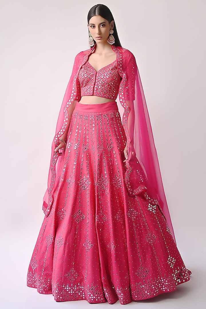 Rani Hand Embroidered Lehenga Set by Neha khullar