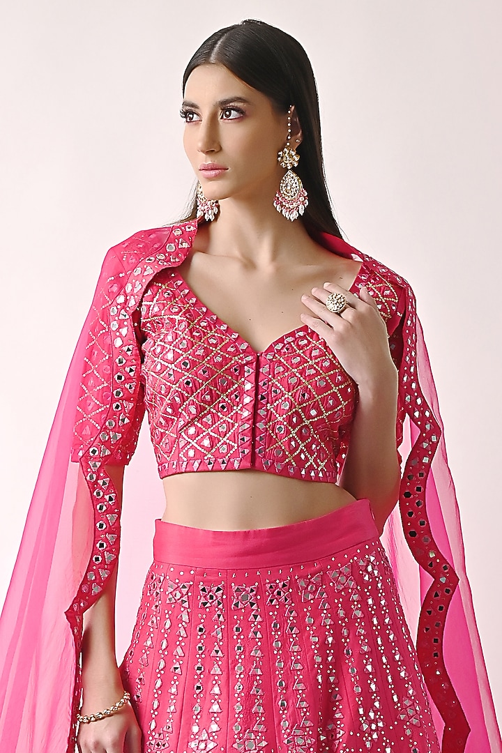 Rani Hand Embroidered Wedding Lehenga Set by Neha khullar at Pernia's Pop Up Shop