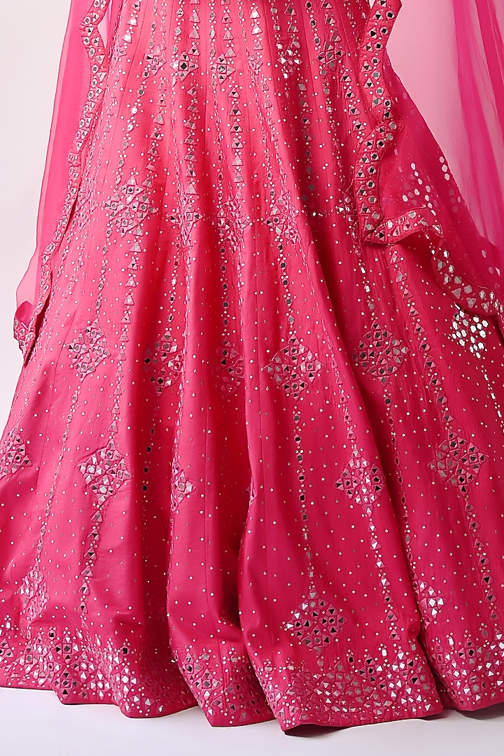 Rani Hand Embroidered Wedding Lehenga Set by Neha khullar at Pernia's Pop Up Shop
