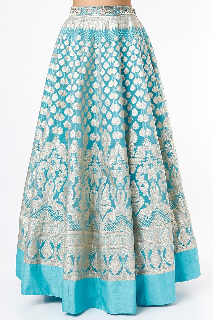 Sky Blue Embroidered Wedding Lehenga Set by Neha khullar at Pernia's Pop Up Shop