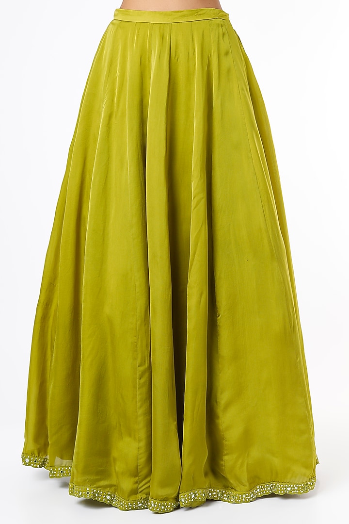 Olive Green Embroidered Wedding Lehenga Set by Neha khullar at Pernia's Pop Up Shop