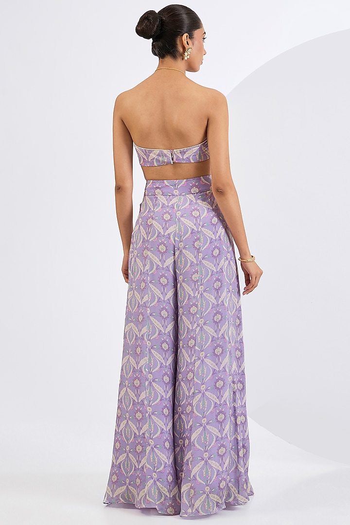 Lilac Viscose Chinon Chiffon Mosaic Printed Party Wear Sharara Set by Neha khullar at Pernia's Pop Up Shop