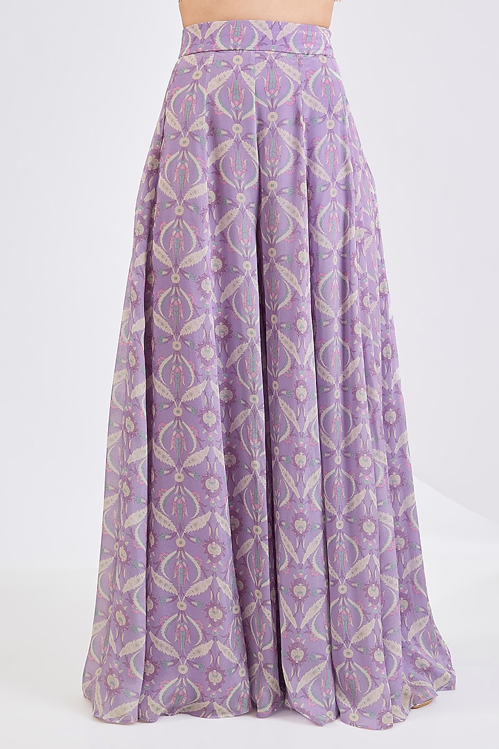 Lilac Viscose Chinon Mosaic Printed Party Wear Sharara Set by Neha khullar at Pernia's Pop Up Shop