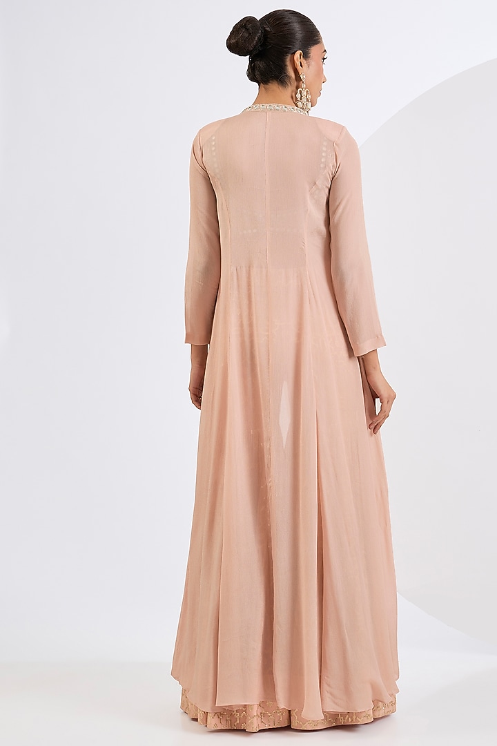 Blush Pink Banarasi Chanderi Mosaic Printed Gharara Set by Neha khullar at Pernia's Pop Up Shop