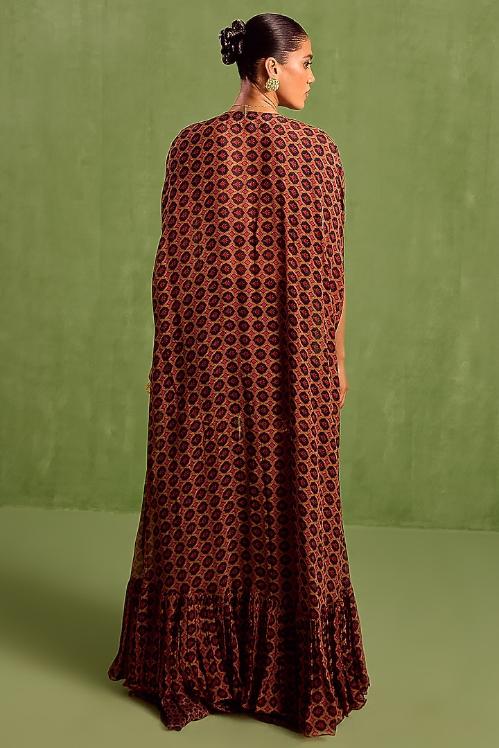 Black Viscose Chinon Digital Printed Gharara Set by Neha khullar at Pernia's Pop Up Shop