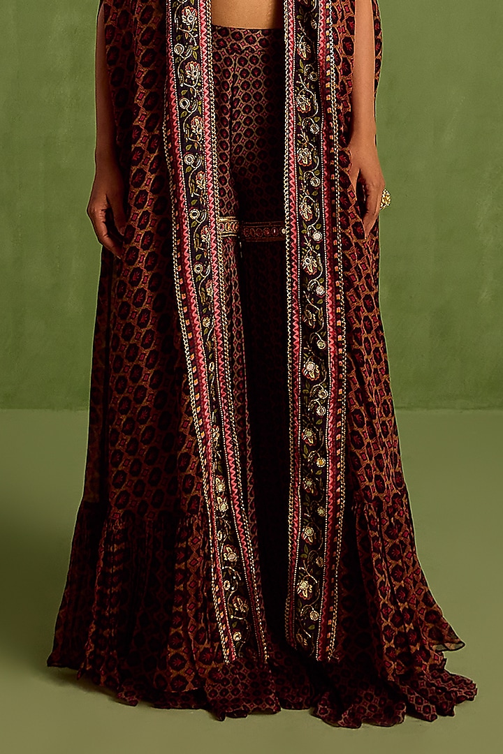 Black Viscose Chinon Digital Printed Gharara Set by Neha khullar at Pernia's Pop Up Shop