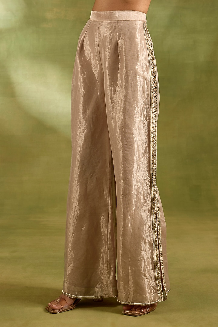 Ivory Tissue Tassels Embroidered Co-Ord Set by Neha Khullar at Pernia's Pop Up Shop