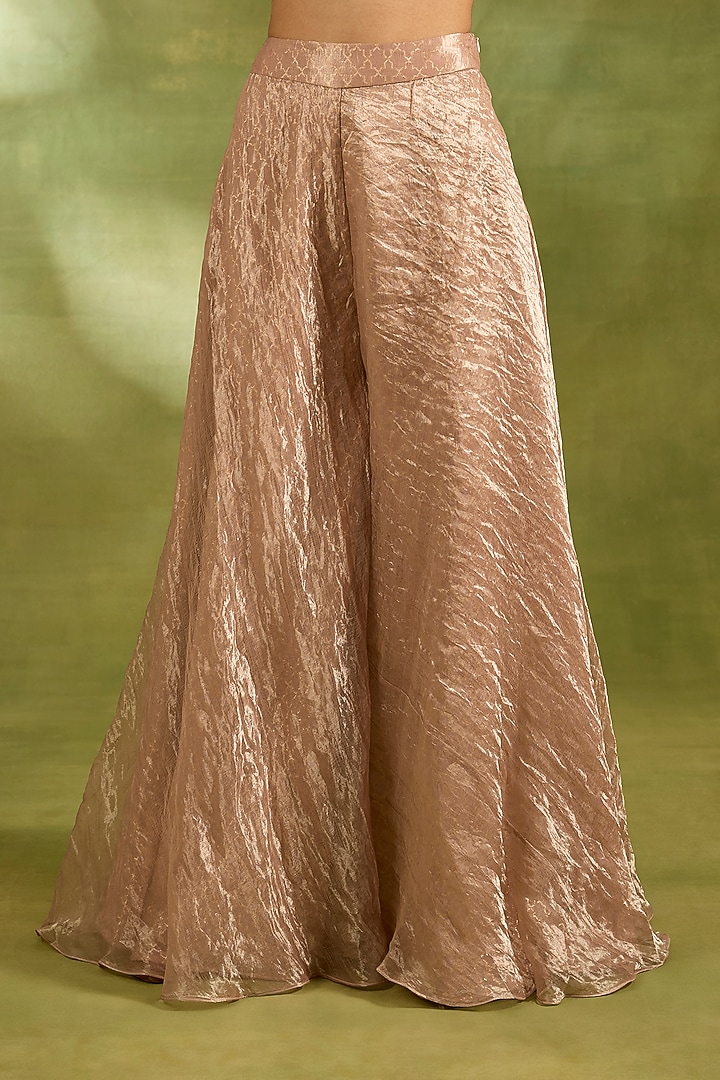 Pink Tissue & Brocade Wedding Sharara Set by Neha Khullar at Pernia's Pop Up Shop
