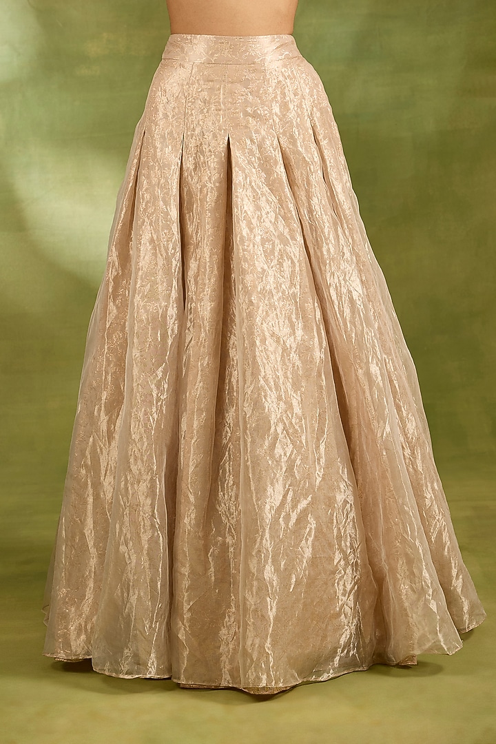 Ivory Tissue Zari Embroidered Wedding Lehenga Set by Neha Khullar at Pernia's Pop Up Shop