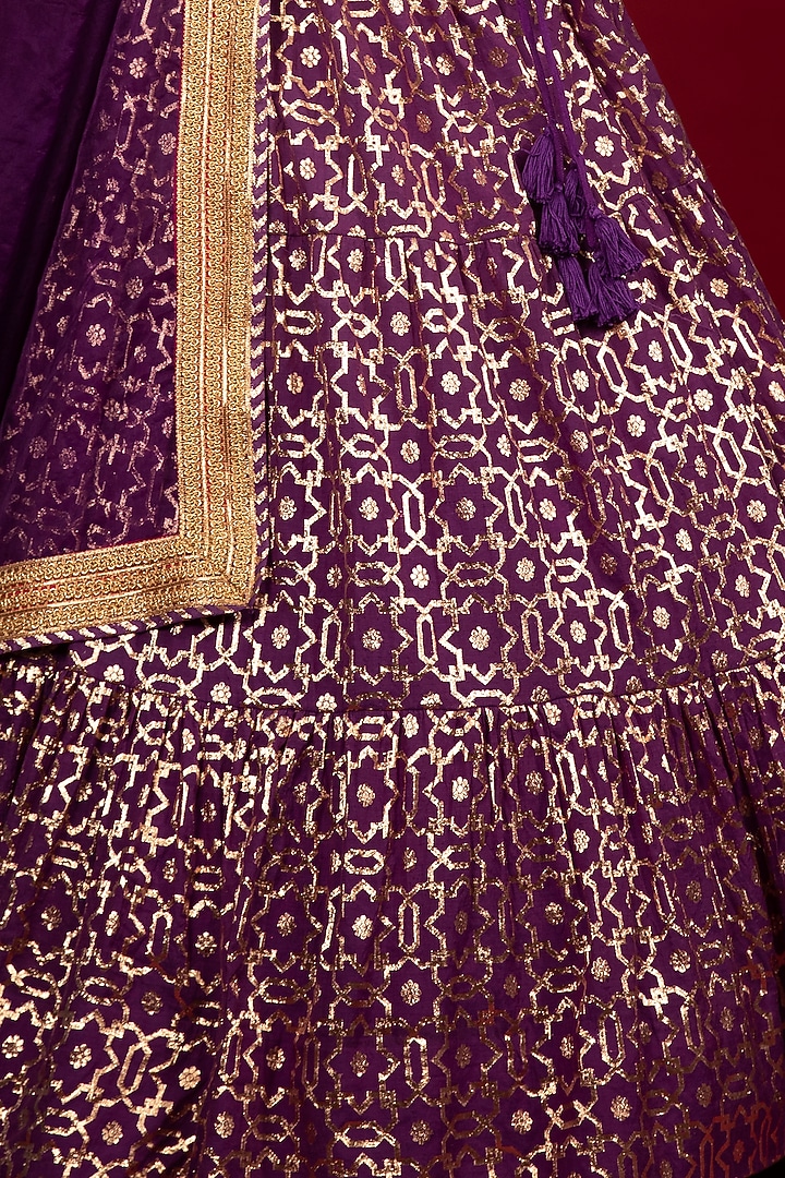 Purple Embroidered Wedding Lehenga Set by Neha khullar at Pernia's Pop Up Shop