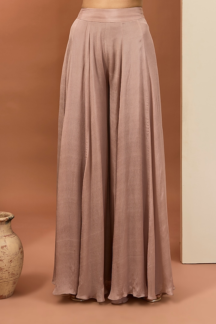 Pink Viscose Chiffon Wedding Sharara Set by Neha khullar at Pernia's Pop Up Shop