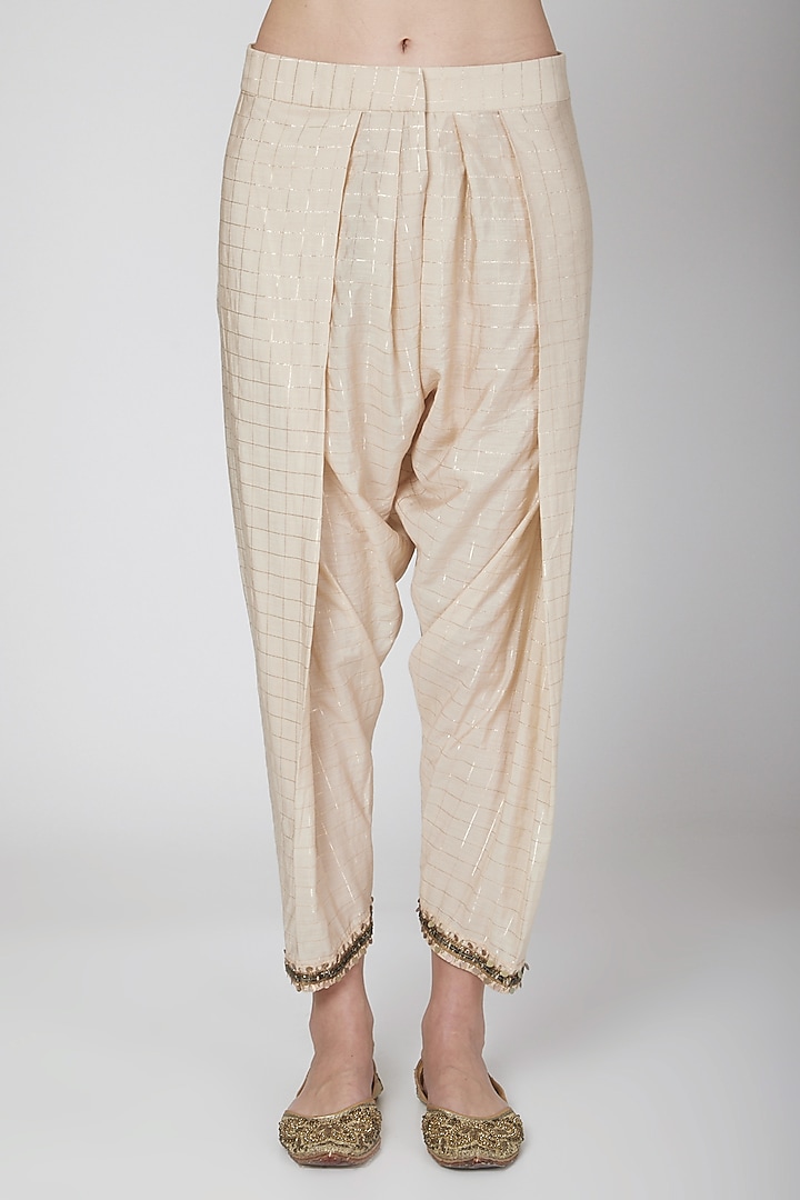 Beige Sequins Embroidered Kurta Set by Neha & Tarun at Pernia's Pop Up Shop