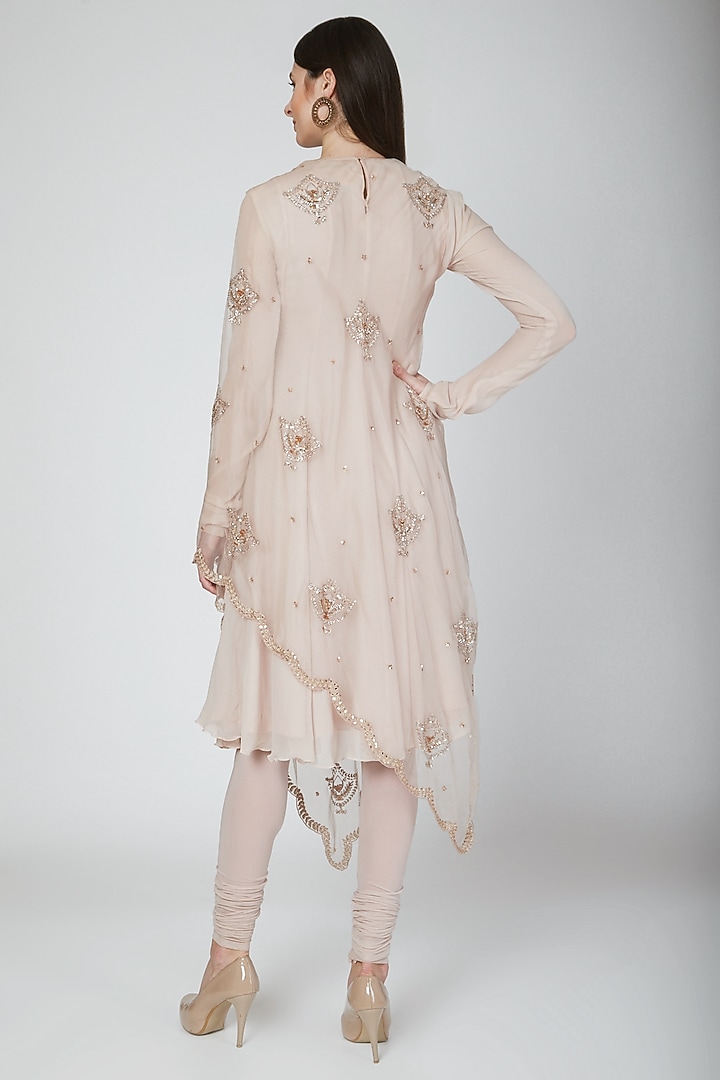 Blush Pink Embroidered Wedding Anarkali Set by Neha & Tarun at Pernia's Pop Up Shop