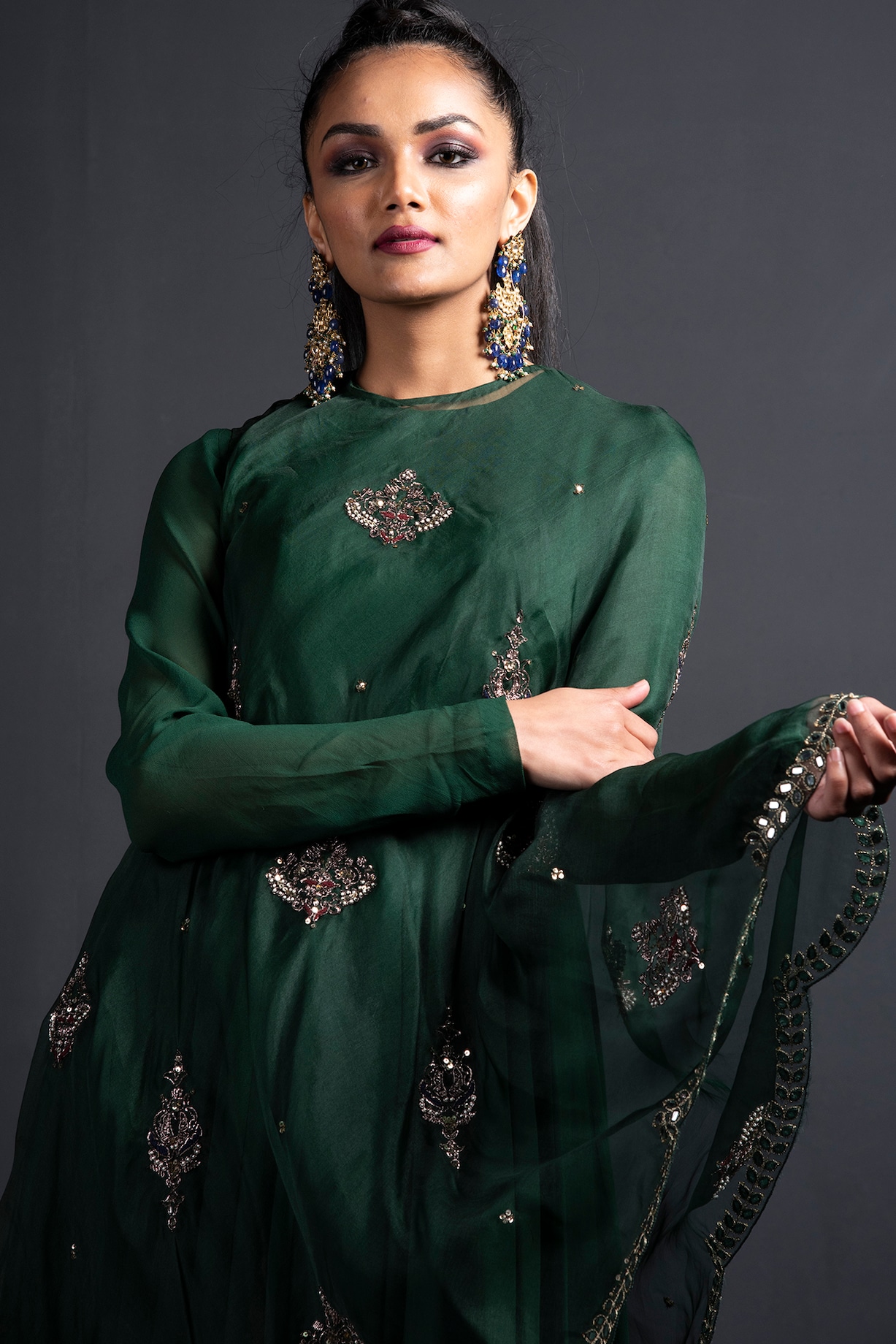 Ziya Emerald Anarkali Set main image 0