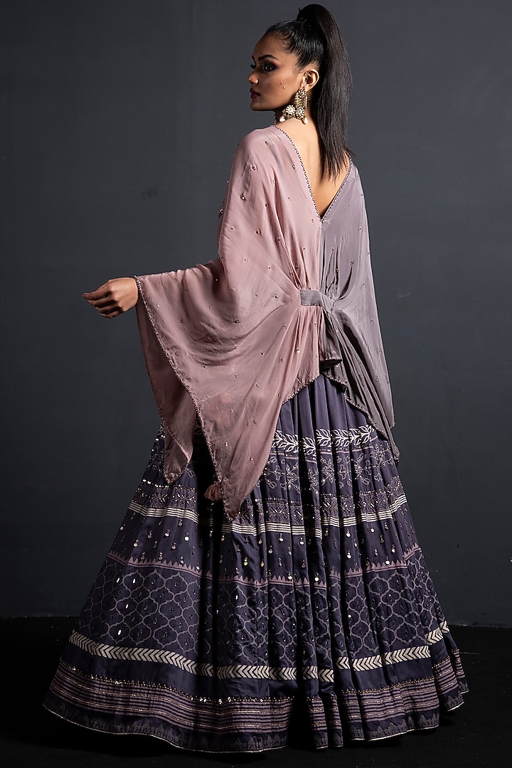 Lavender Embroidered Wedding Lehenga Set by Neha & Tarun at Pernia's Pop Up Shop