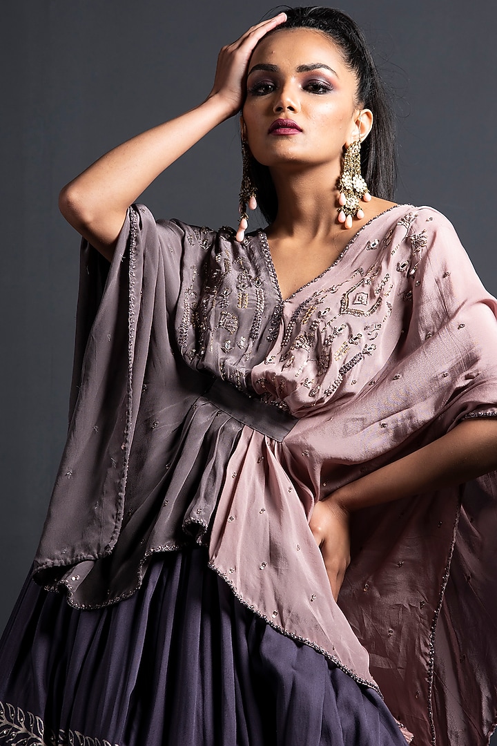 Lavender Embroidered Wedding Lehenga Set by Neha & Tarun at Pernia's Pop Up Shop
