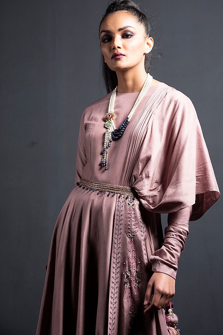 Blush Pink Embroidered Engagement Gown by Neha & Tarun at Pernia's Pop Up Shop