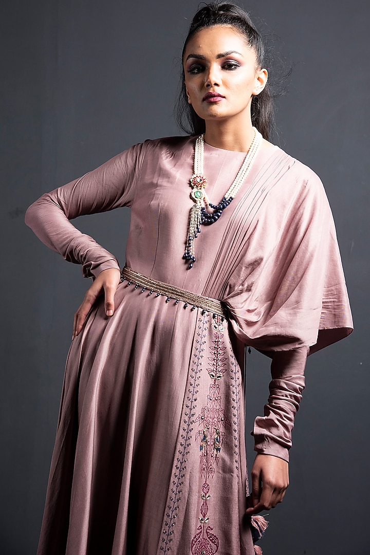 Blush Pink Embroidered Engagement Gown by Neha & Tarun at Pernia's Pop Up Shop
