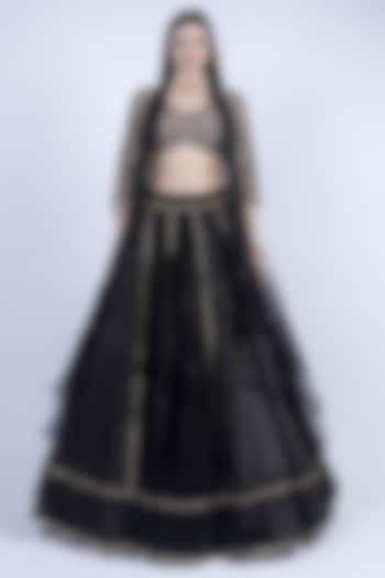 Black Velvet Wedding Lehenga Set by Neha & Tarun at Pernia's Pop Up Shop