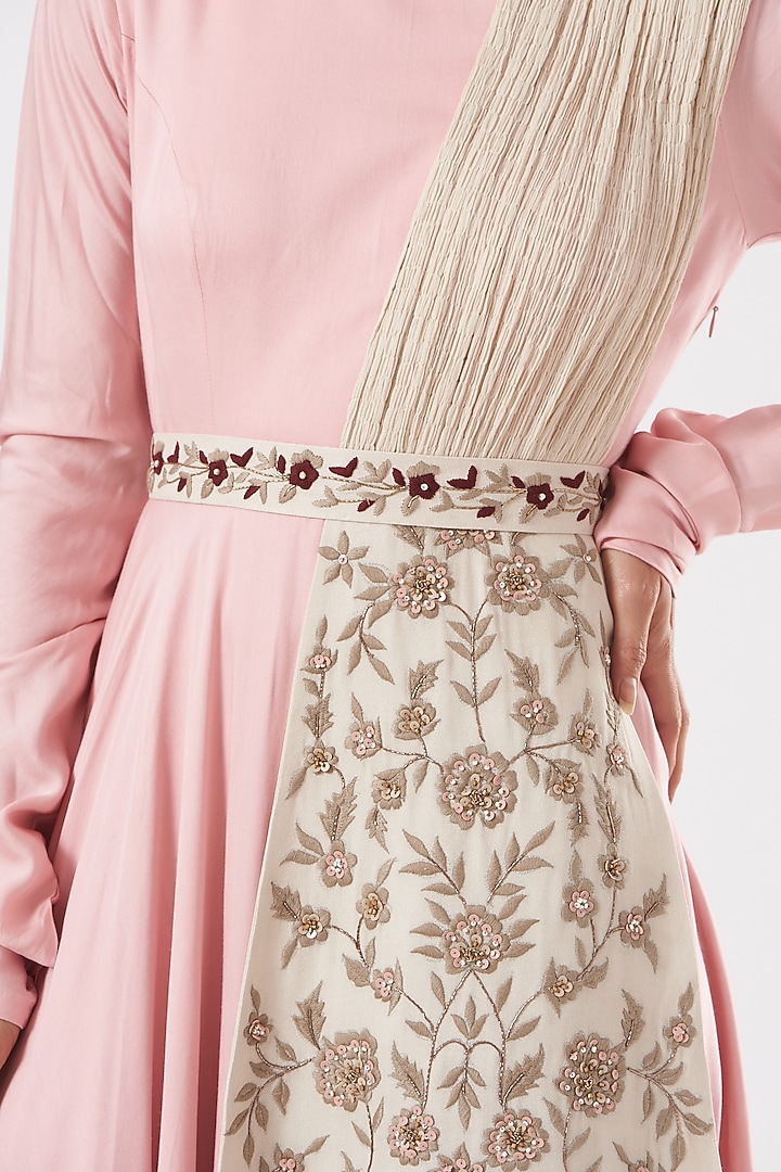 Blush Pink Embroidered Gown by Neha & Tarun at Pernia's Pop Up Shop