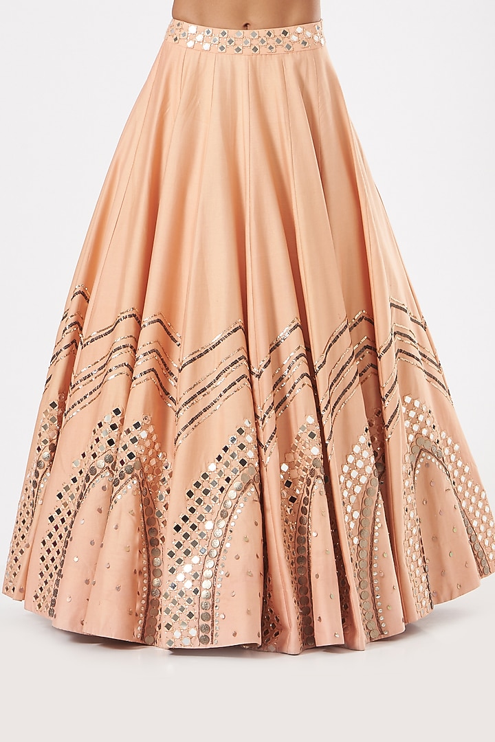 Peach Embroidered Wedding Lehenga Set by Neha & Tarun at Pernia's Pop Up Shop
