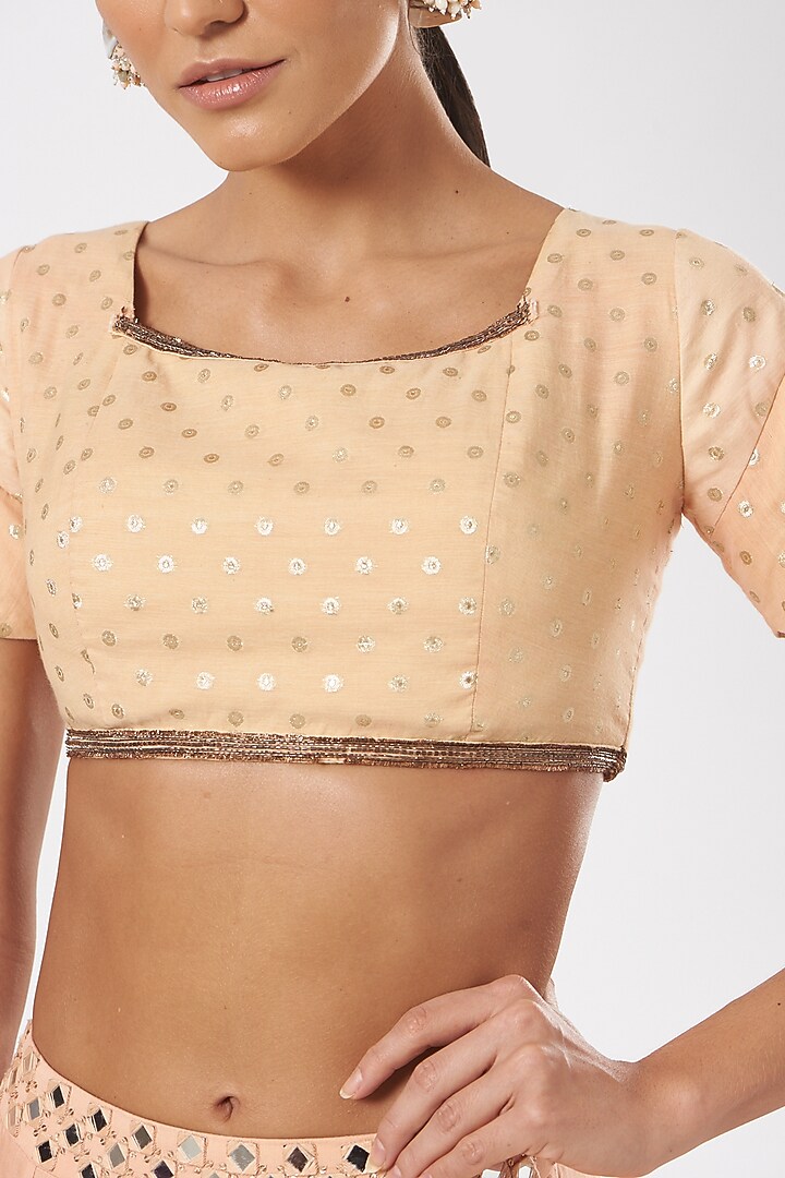 Peach Embroidered Wedding Lehenga Set by Neha & Tarun at Pernia's Pop Up Shop