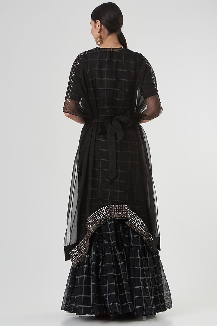 Black Chanderi Wedding Sharara Set by Neha & Tarun at Pernia's Pop Up Shop