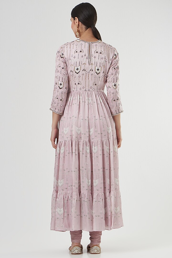 Blush Pink Printed Kurta Set by Neha & Tarun at Pernia's Pop Up Shop