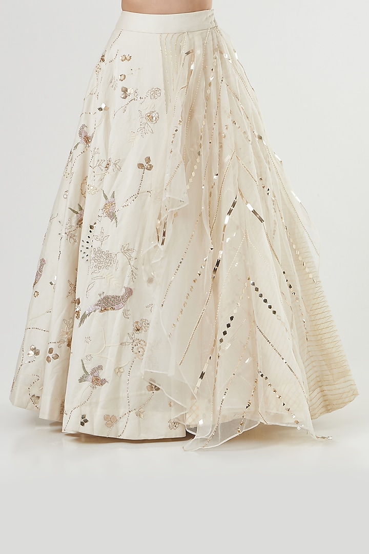 White Embroidered Wedding Lehenga Set by Neha & Tarun at Pernia's Pop Up Shop