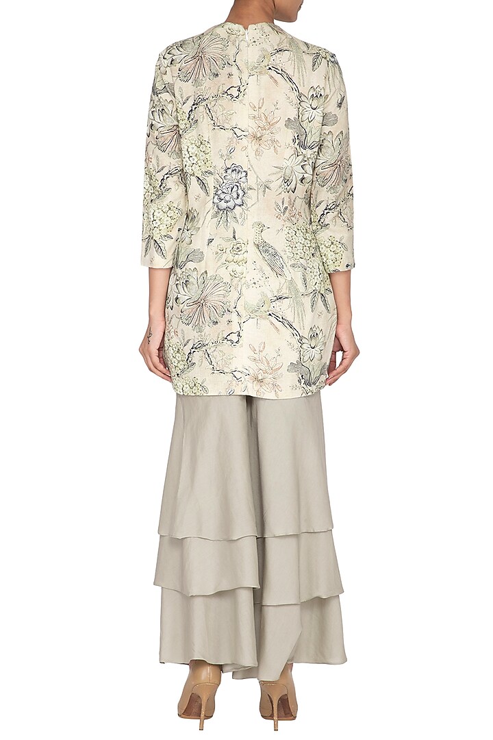 Grey Printed Wedding Sharara Set by Neha & Tarun at Pernia's Pop Up Shop