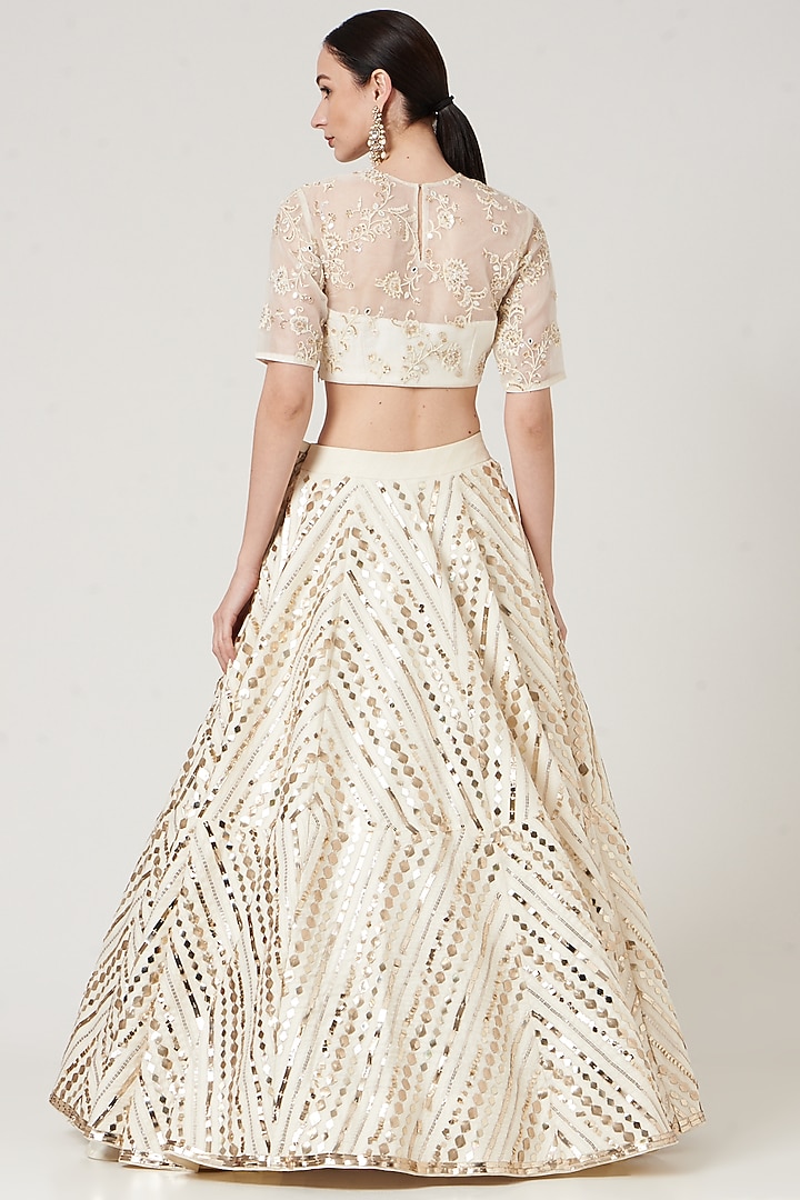 Beige Embroidered Wedding Lehenga Set by Neha & Tarun at Pernia's Pop Up Shop