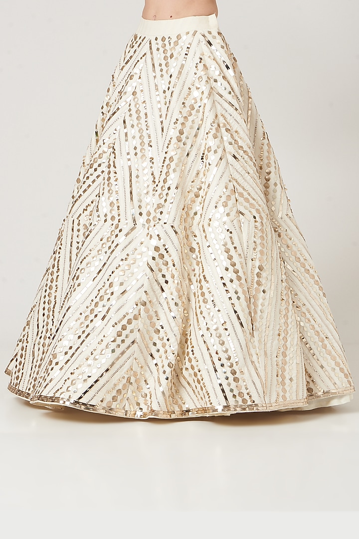 Beige Embroidered Wedding Lehenga Set by Neha & Tarun at Pernia's Pop Up Shop