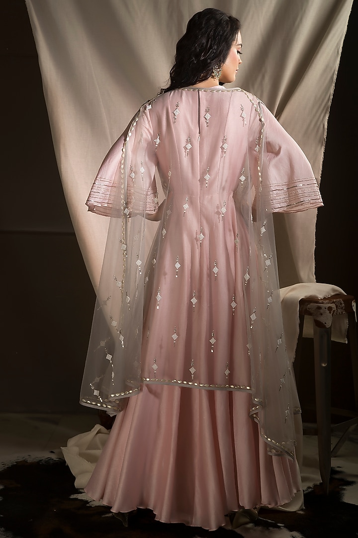 Pink Chanderi Wedding Anarkali Set by Neha & Tarun at Pernia's Pop Up Shop