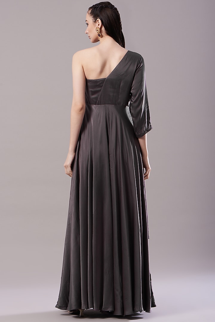 Brown Embroidered Engagement Gown by Neha & Tarun at Pernia's Pop Up Shop