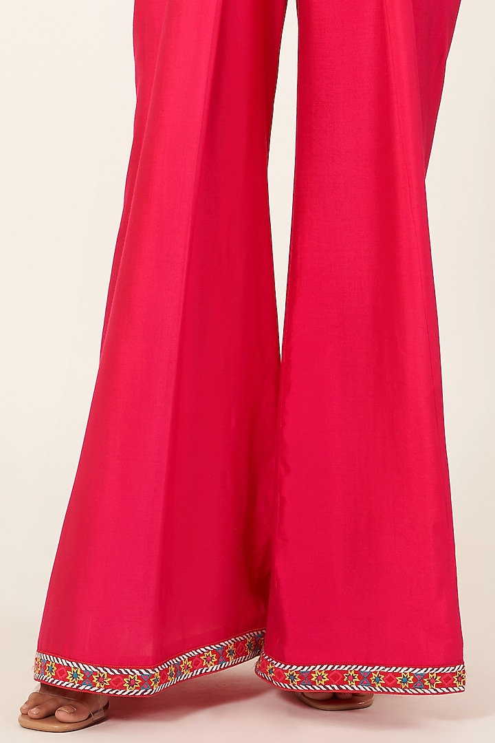 Red Embroidered Jumpsuit by Neha & Tarun at Pernia's Pop Up Shop