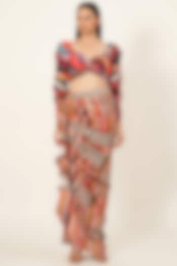 Multi-Coloured Printed Skirt Set by Neha & Tarun