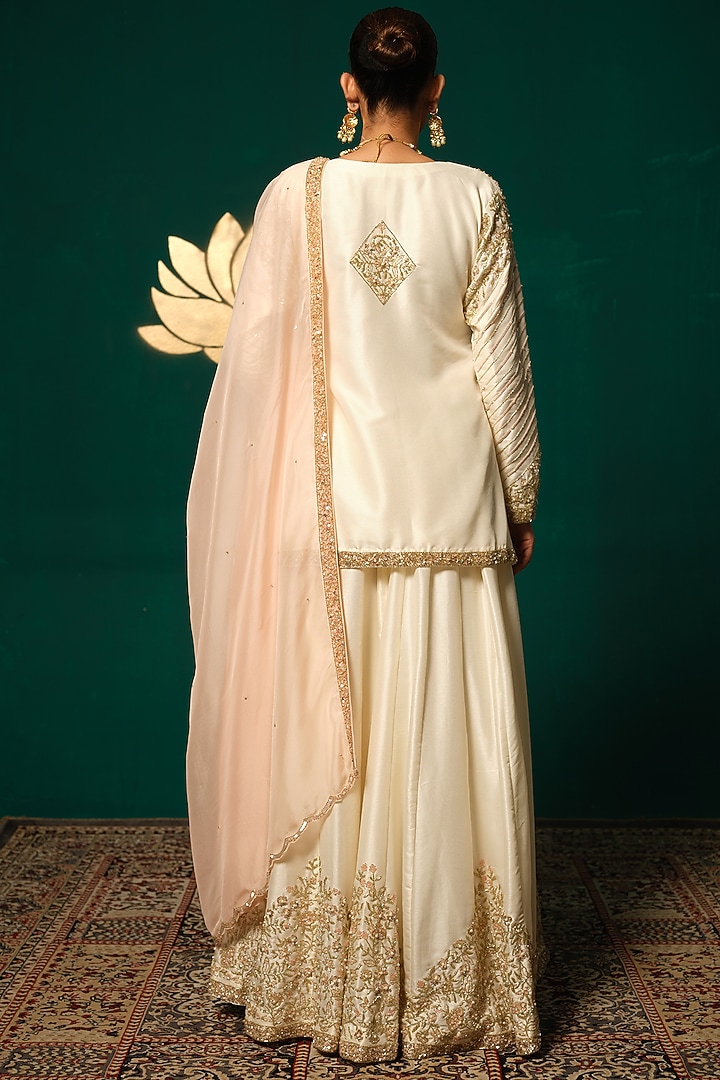 Gold Silk Bridal Sharara Set by Niloufer by Aasif Ally at Pernia's Pop Up Shop