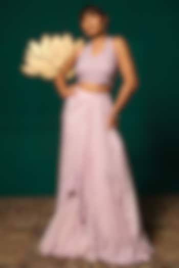 Purple Chinon Wedding Lehenga Set by Niloufer by Aasif Ally at Pernia's Pop Up Shop