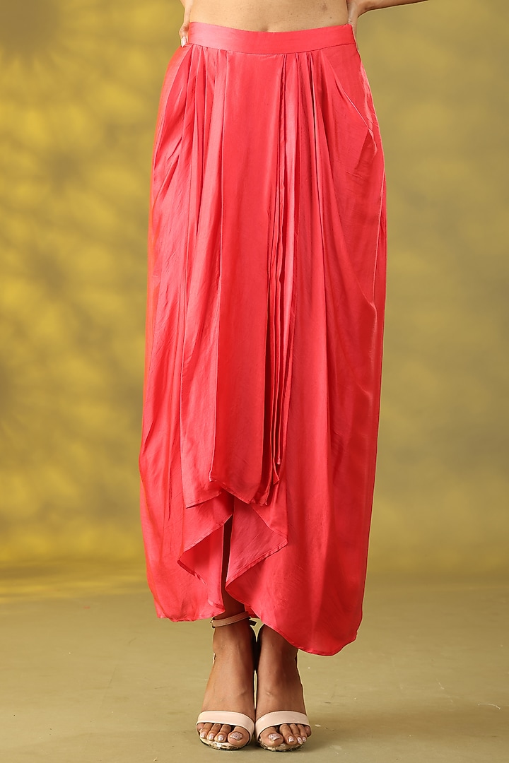 Valentine Red Organza Zardosi Handwork Cape Set by Nia By Sonia Ahuja at Pernia's Pop Up Shop