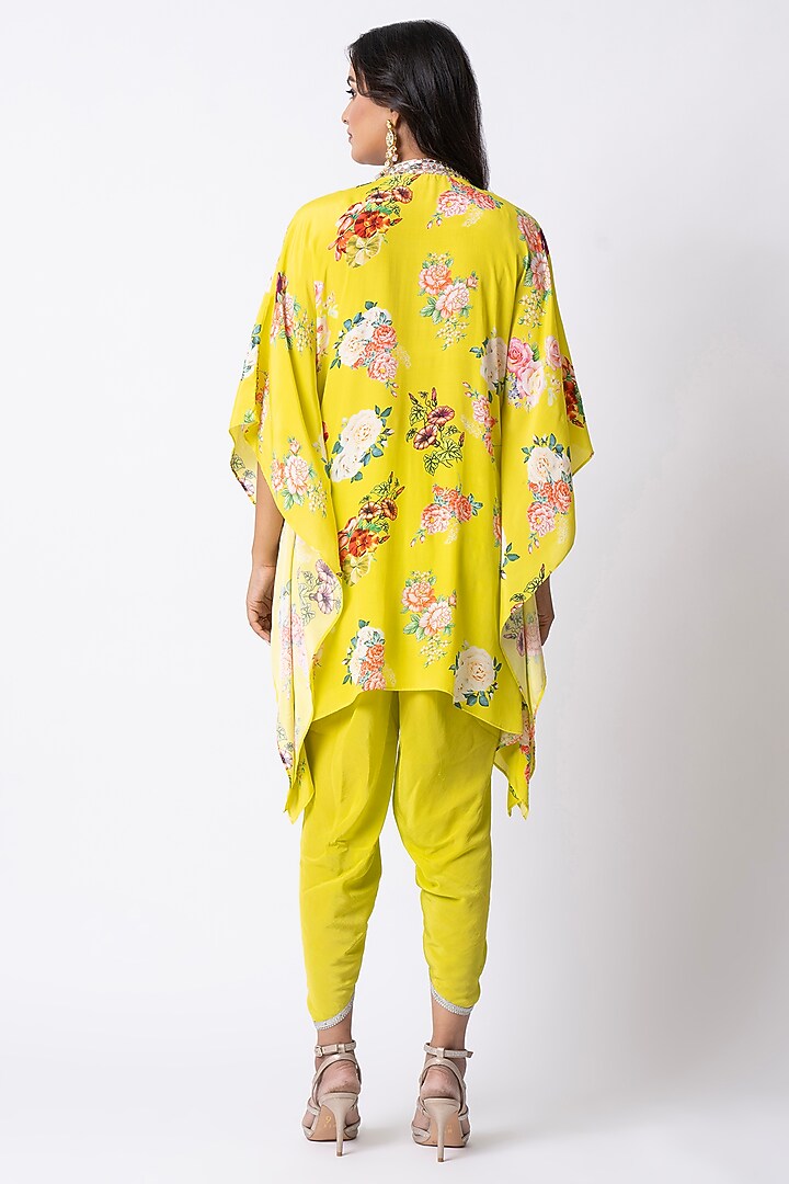 Yellow Crepe Dhoti Set by Nia By Sonia Ahuja at Pernia's Pop Up Shop